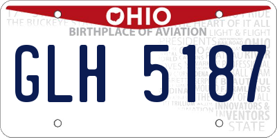 OH license plate GLH5187