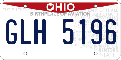 OH license plate GLH5196