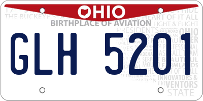 OH license plate GLH5201