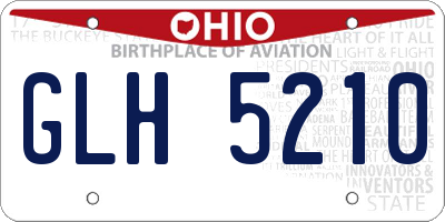 OH license plate GLH5210