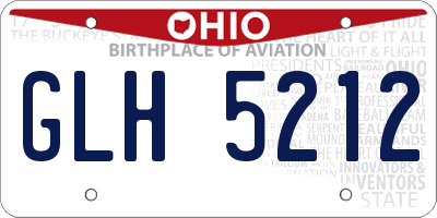 OH license plate GLH5212
