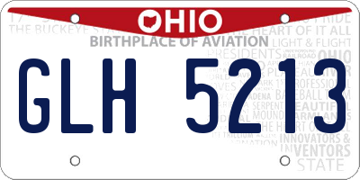 OH license plate GLH5213