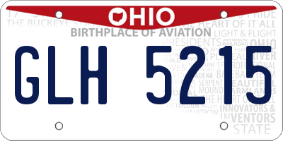 OH license plate GLH5215