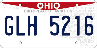 OH license plate GLH5216
