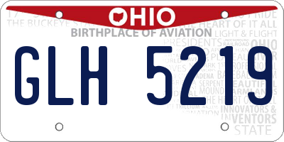 OH license plate GLH5219