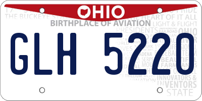 OH license plate GLH5220
