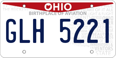 OH license plate GLH5221
