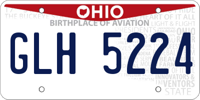 OH license plate GLH5224