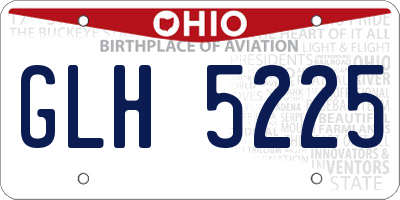OH license plate GLH5225