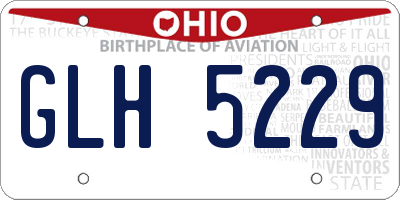 OH license plate GLH5229
