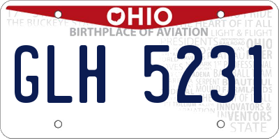 OH license plate GLH5231