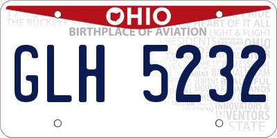 OH license plate GLH5232