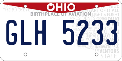 OH license plate GLH5233