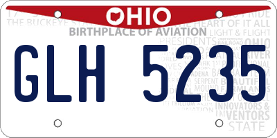 OH license plate GLH5235