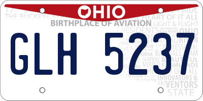 OH license plate GLH5237