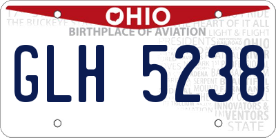 OH license plate GLH5238