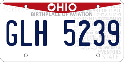 OH license plate GLH5239