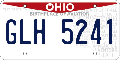 OH license plate GLH5241