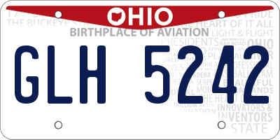 OH license plate GLH5242