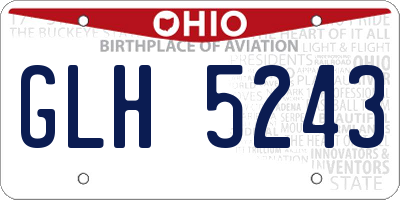 OH license plate GLH5243