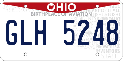 OH license plate GLH5248