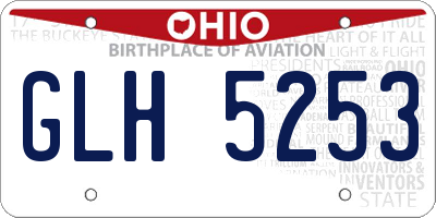 OH license plate GLH5253