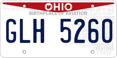 OH license plate GLH5260