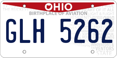 OH license plate GLH5262
