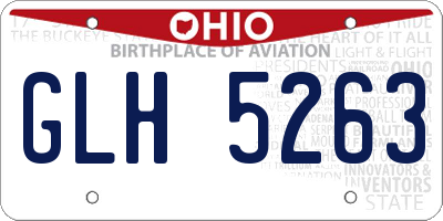 OH license plate GLH5263