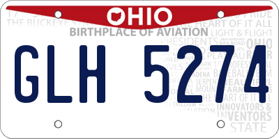 OH license plate GLH5274