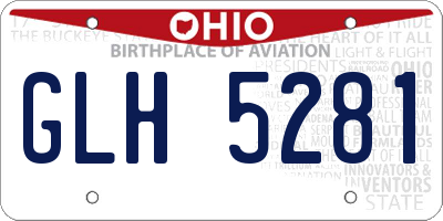 OH license plate GLH5281