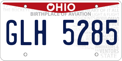 OH license plate GLH5285