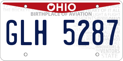 OH license plate GLH5287