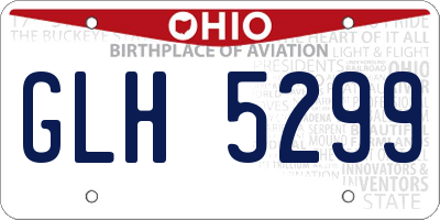 OH license plate GLH5299