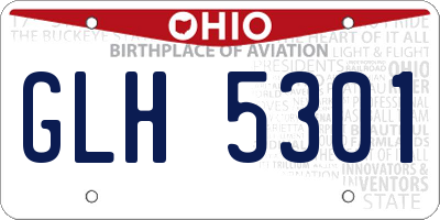OH license plate GLH5301