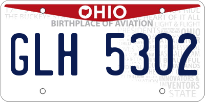 OH license plate GLH5302