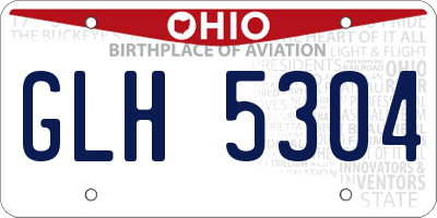 OH license plate GLH5304
