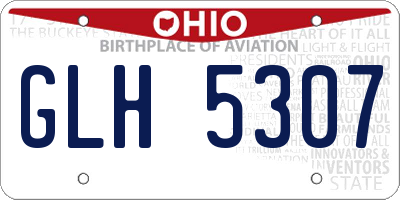OH license plate GLH5307