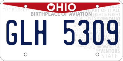 OH license plate GLH5309