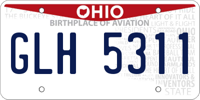 OH license plate GLH5311
