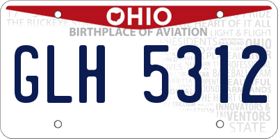 OH license plate GLH5312