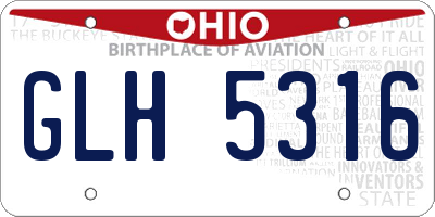 OH license plate GLH5316