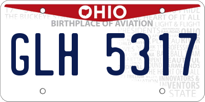 OH license plate GLH5317