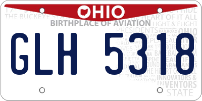 OH license plate GLH5318