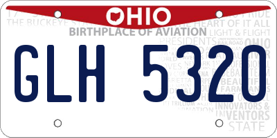 OH license plate GLH5320