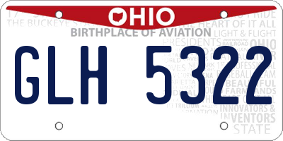 OH license plate GLH5322