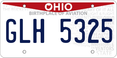 OH license plate GLH5325