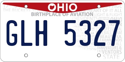 OH license plate GLH5327