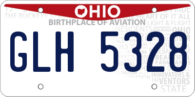 OH license plate GLH5328