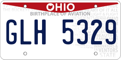 OH license plate GLH5329